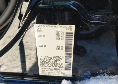 2020 Nissan Altima Sr Vc-Turbo Fwd z USA, uszkodzony, nr VIN 1N4AL4CV1LN306177